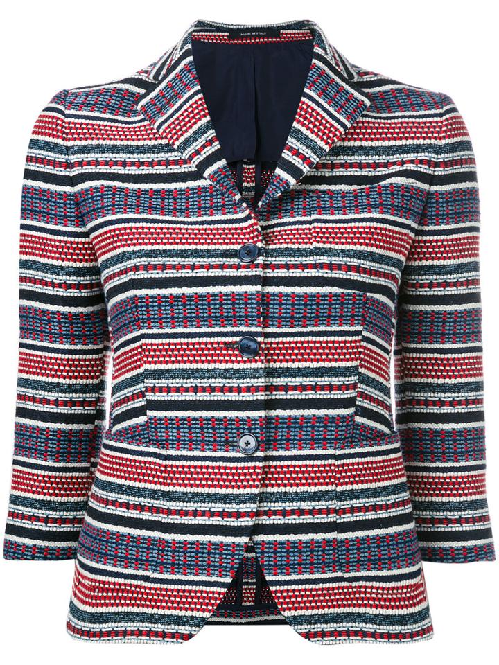 Tagliatore - Striped Blazer - Women - Cotton/acrylic/polyester/cupro - 40, Cotton/acrylic/polyester/cupro
