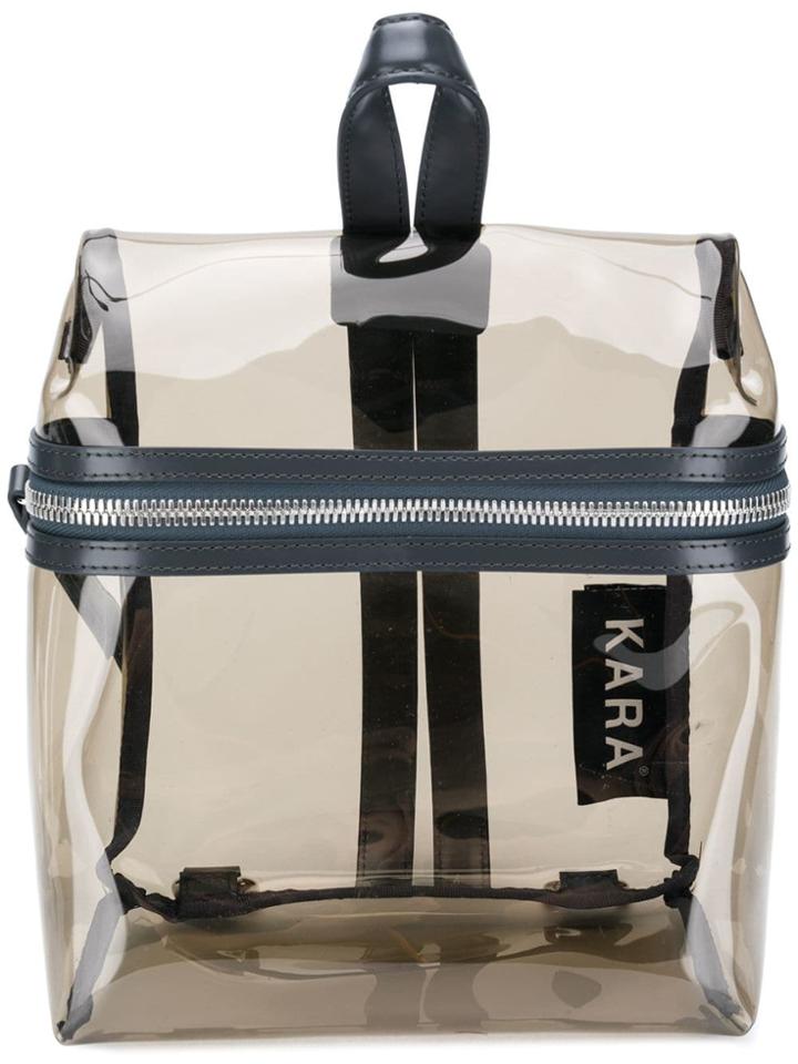 Kara Logo Zipped Backpack - Grey