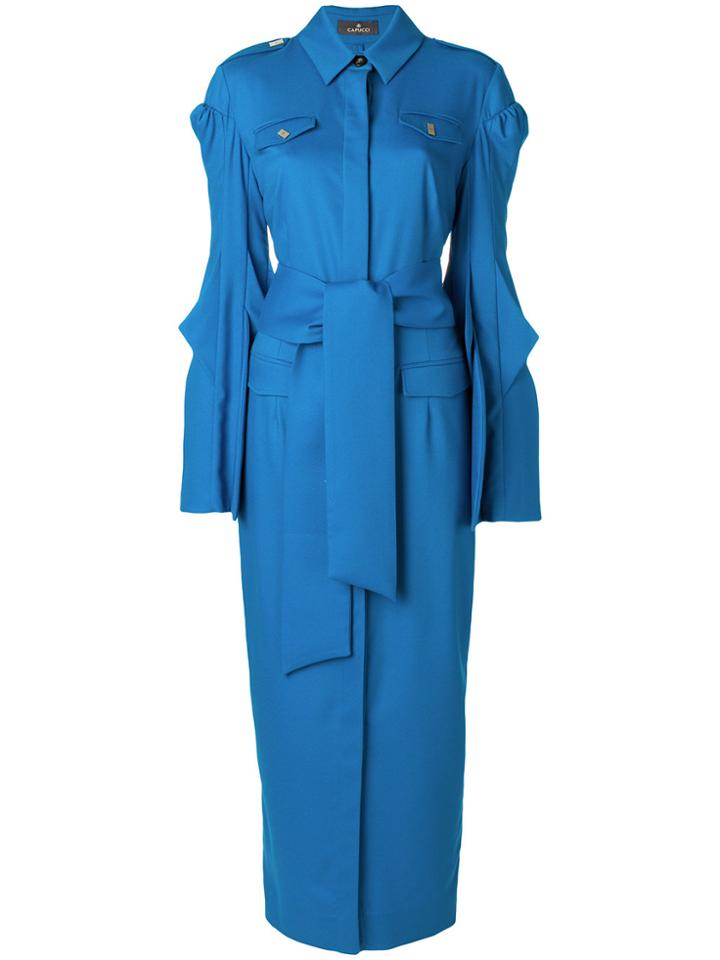 Capucci Belted Wrap Dress - Blue