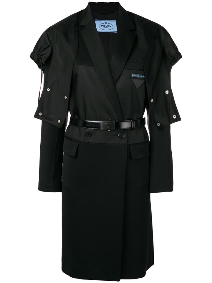 Prada Double-breasted Coat - Black