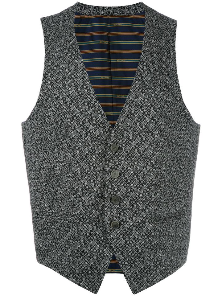 Etro Classic Waistcoat, Men's, Size: 48, Grey, Cotton/polyester/acetate