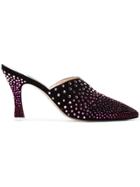 Attico Black Morena 85 Jewel Embellished Suede Mules