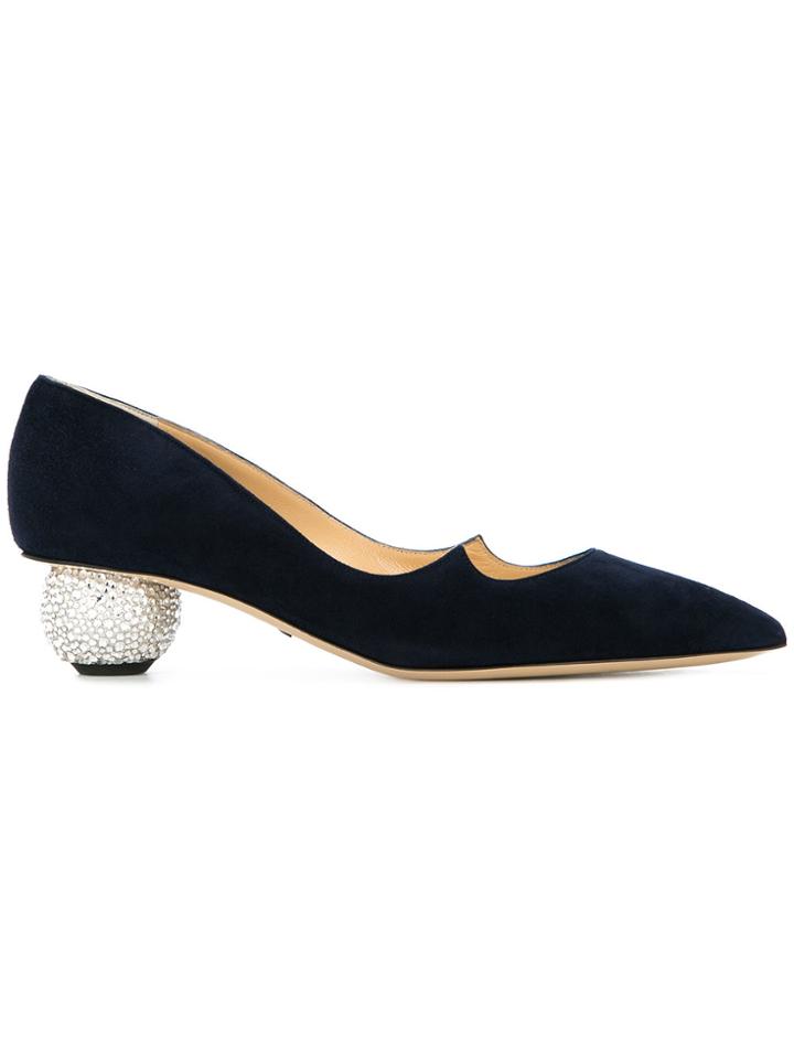 Paul Andrew Ankara Crystal-orb Heel Pumps - Blue