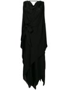 Maison Margiela Chiffon Sleeveless Draped Dress - Black