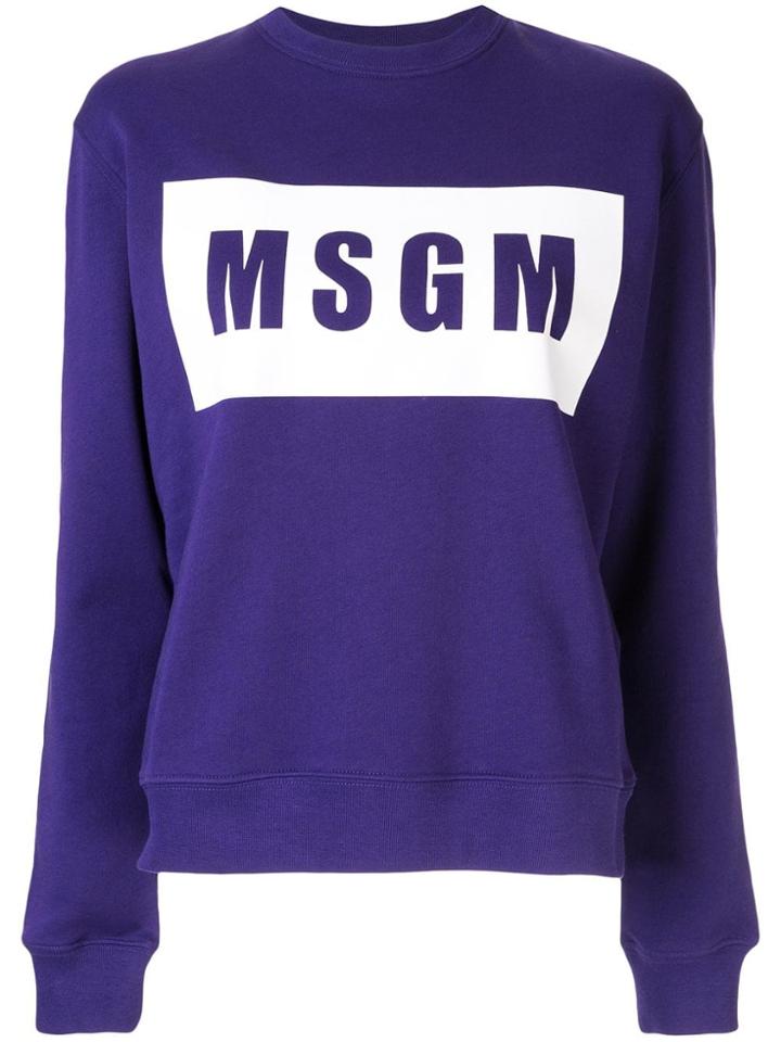 Msgm Crewneck Sweatshirt - Purple
