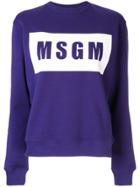 msgm chained logo cotton fleece sweatshirt | LookMazing