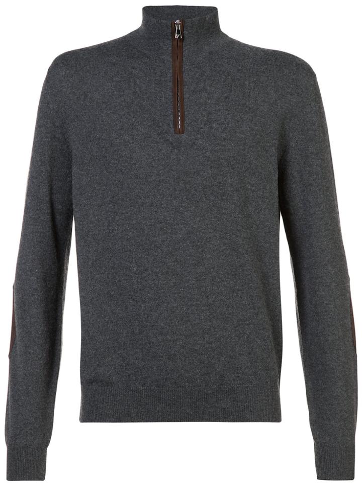 Isaia Cashmere Zip Jumper - Grey