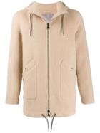 Herno Zipped Hooded Coat - Brown