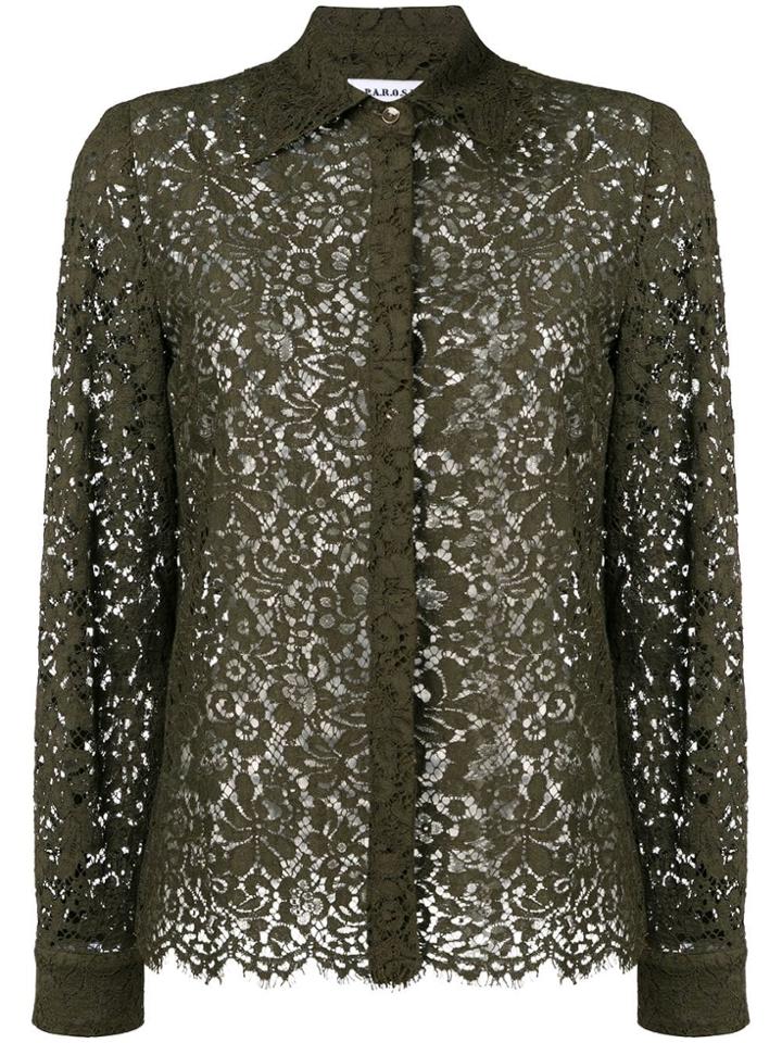 P.a.r.o.s.h. Zolack Lace Shirt - Green