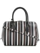 Nina Ricci Striped Tote, Women's, Black, Calf Leather