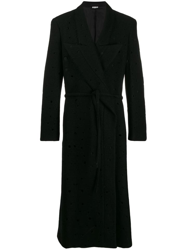 Comme Des Garçons Homme Plus Belted Coat - Black