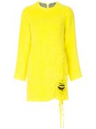 Facetasm Lace-up Fastening Detailed Dress - Yellow & Orange