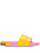 Dolce & Gabbana Printed Logo Slides - Yellow
