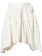 J.w.anderson - Asymmetric Skirt - Women - Linen/flax - 10, White, Linen/flax