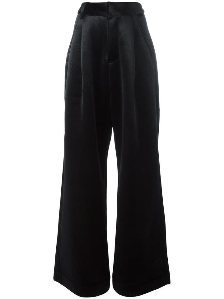 Puma Puma X Rihanna Oversized Velvet Trousers, Women's, Size: Medium, Black, Polyester/spandex/elastane/viscose