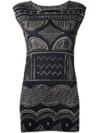 Pleats Please By Issey Miyake Printed Pleated Tank, Women's, Size: V, Black, Polyester