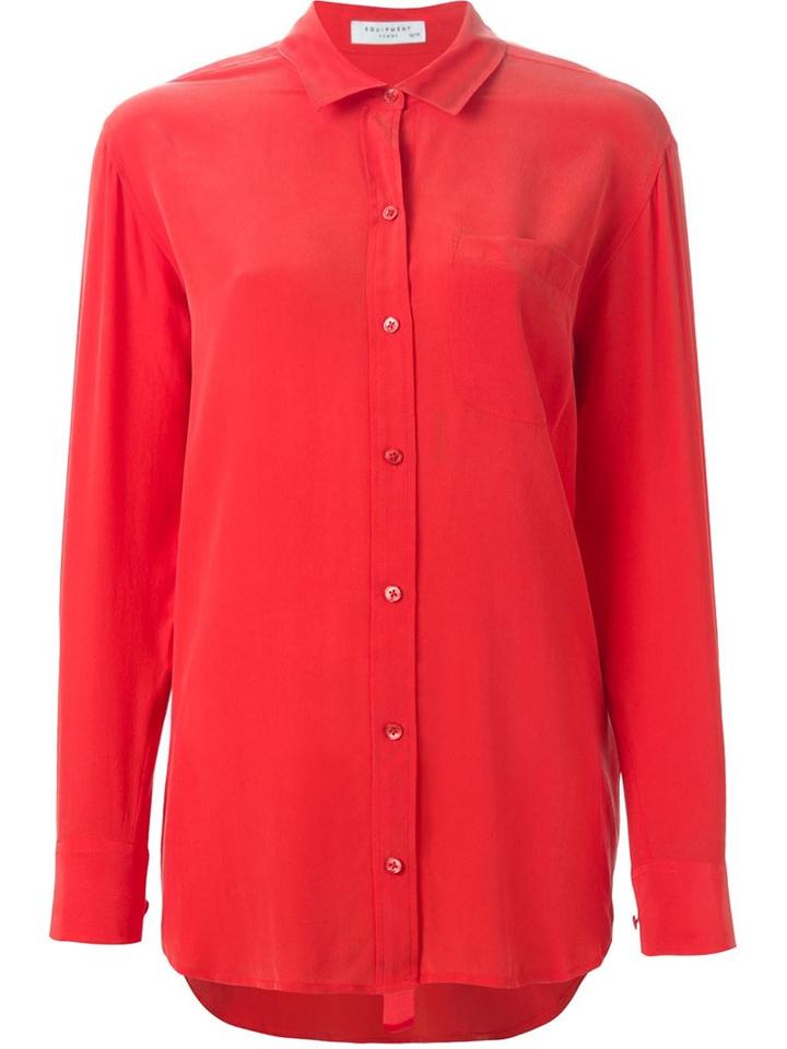 Equipment 'daddy' Crepe Shirt, Women's, Size: Small, Red, Silk