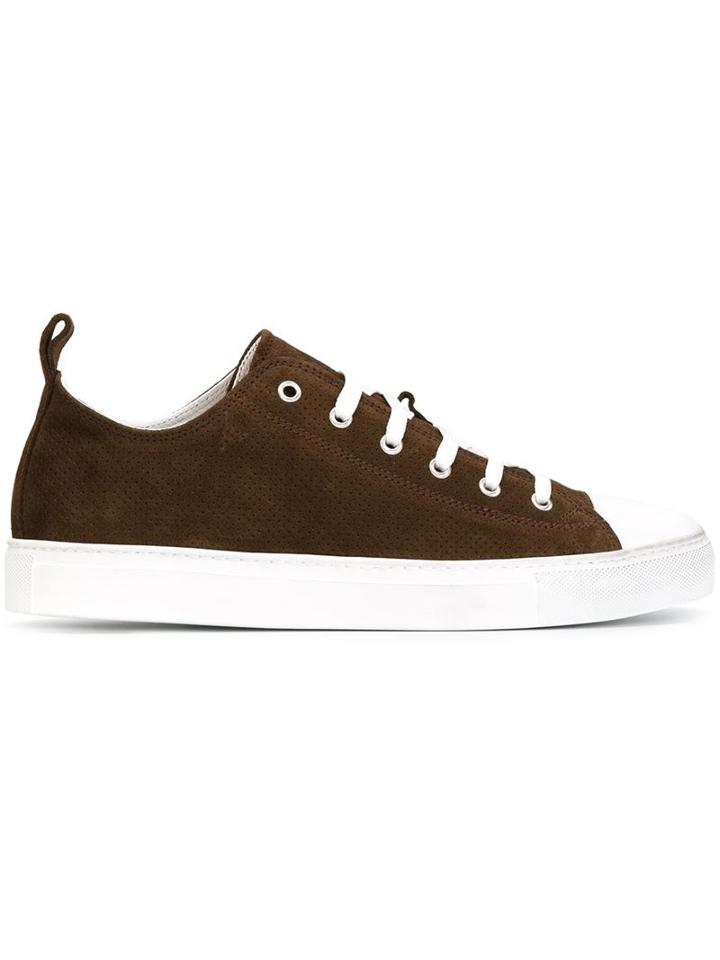 Eleventy Perforated Sneakers, Men's, Size: 40, Brown, Suede/rubber