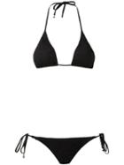 Amir Slama - Triangle Bikini Set - Women - Elastodiene - M, Black, Elastodiene