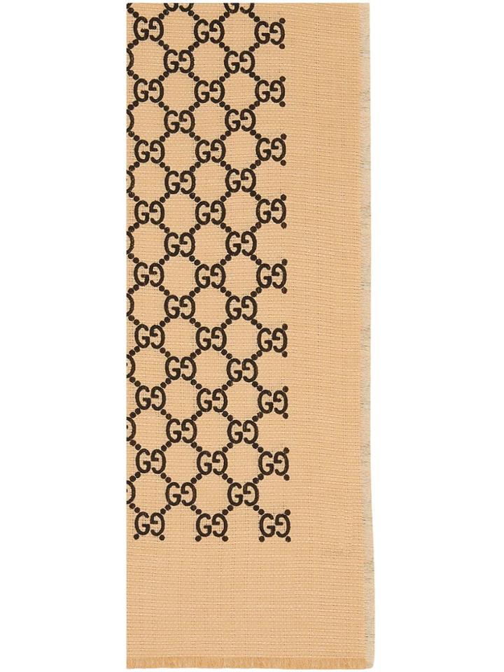 Gucci Stole With Gg Pattern - Brown