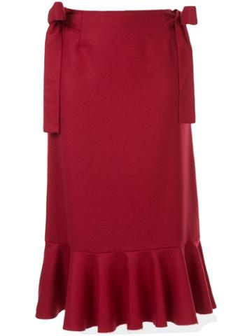 Sueundercover Bow Detail Midi Skirt - Red
