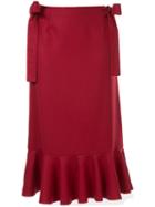 Sueundercover Bow Detail Midi Skirt - Red