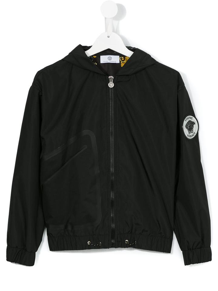 Young Versace Medusa Zip Hoodie, Boy's, Size: 11 Yrs, Black