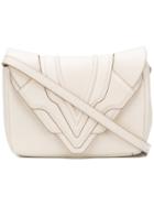 Elena Ghisellini Panelled Flap Handbag - White