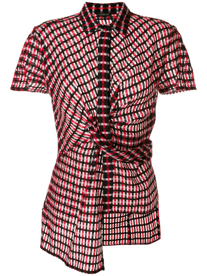 Versace Asymmetric Patterned Shirt - Red