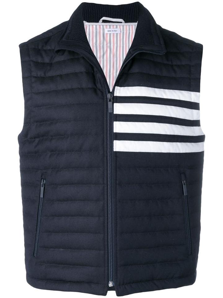Thom Browne 4-bar Down Quilted Vest - Blue