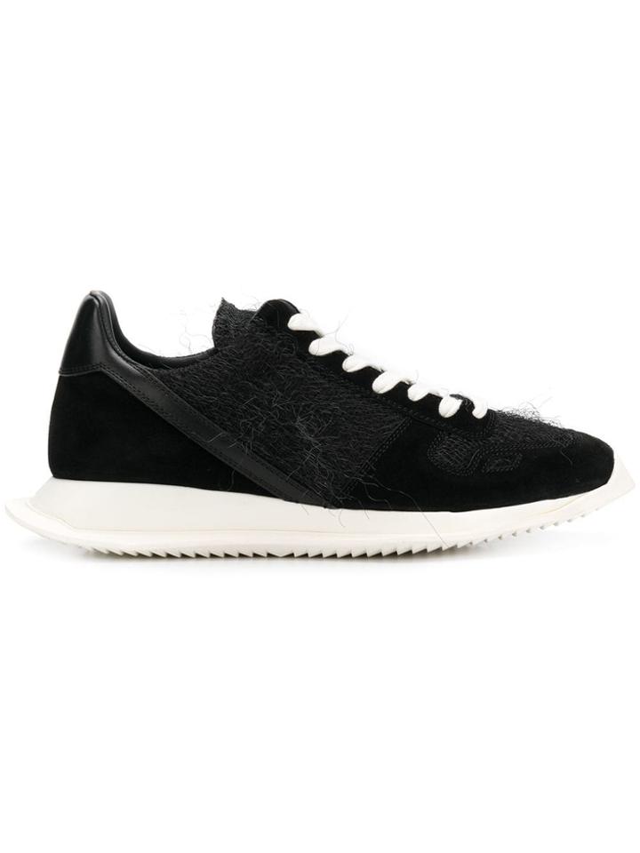 Rick Owens Textured Panel Sneakers - Black