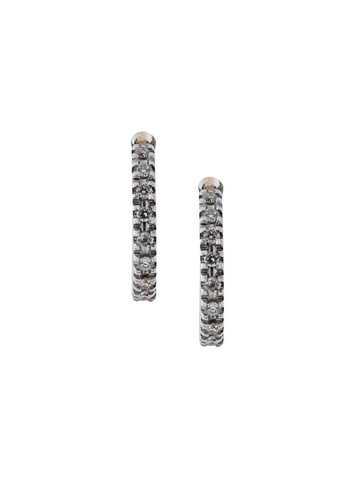Maria Black Lorin Blanc Diamond Hoop Earrings (pair) - Metallic