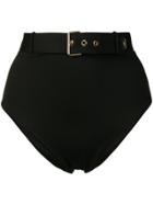 Moschino High-waist Buckle Bikini Bottoms - Black