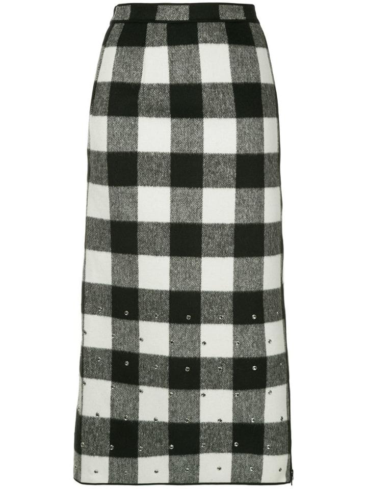 No21 Stud Detailing Check Midi Skirt - Multicolour