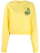 Off-white Printed Cropped Sweatshirt - Yellow