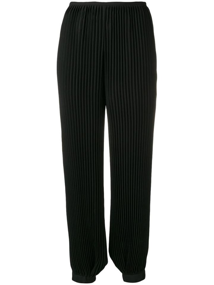 Krizia Pleated Design Trousers - Black