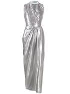 Rick Owens Asymmetric Draped Evening Dress - Silver