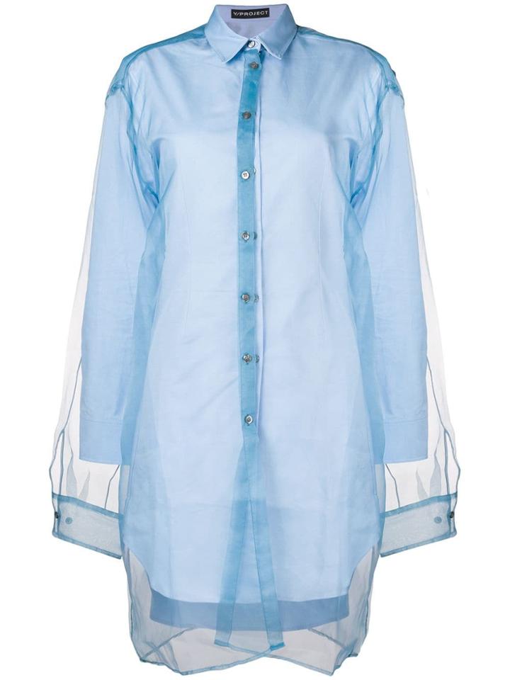 Y / Project Shirt Dress - Blue