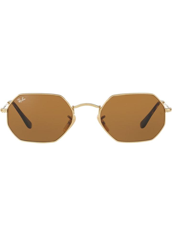Ray-ban Octagonal Flat Lenses Sunglasses - Metallic