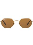 Ray-ban Octagonal Flat Lenses Sunglasses - Metallic