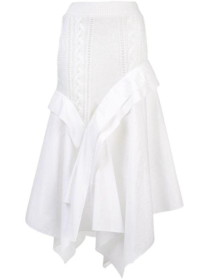 Loewe Bi-material Asymmetric Skirt - White