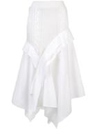 Loewe Bi-material Asymmetric Skirt - White