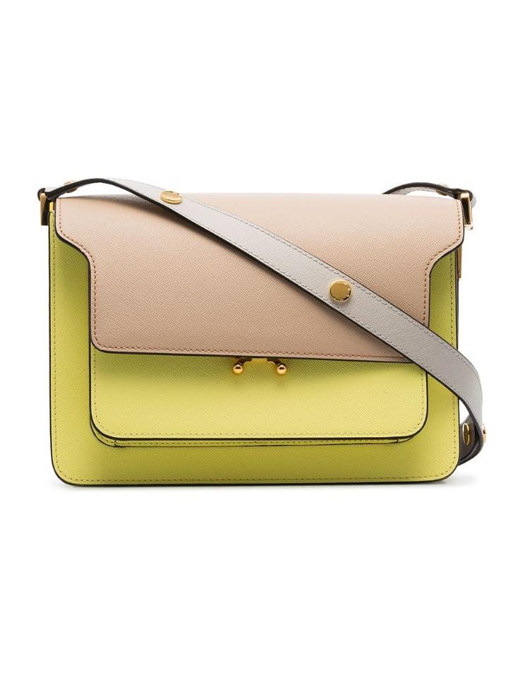 Marni Trunk Leather Shoulder Bag - Yellow