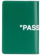 Off-white Slogan Passport Holder - Green
