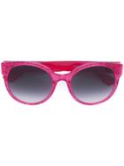 Gucci Eyewear Round-frame Glitter Sunglasses - Pink & Purple