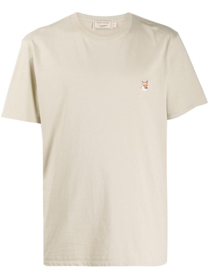 Maison Kitsuné Embroidered Fox T-shirt - Neutrals