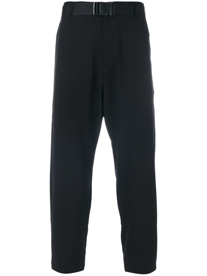 D.gnak Strap Belted Cropped Trousers - Black