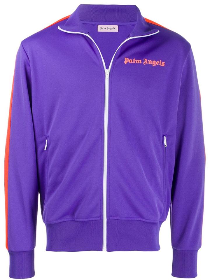 Palm Angels Contrast Side Stripe Track Jacket - Purple