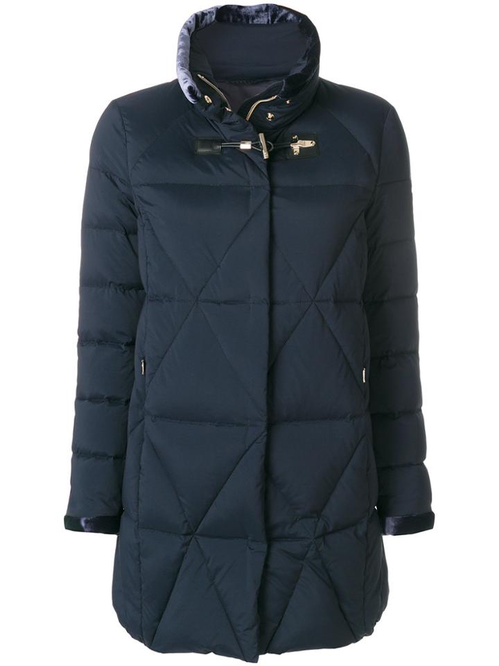 Fay Quilted Zipped-up Jacket - Blue