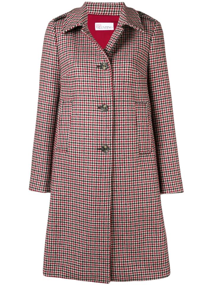 Red Valentino Single-breasted Check Coat